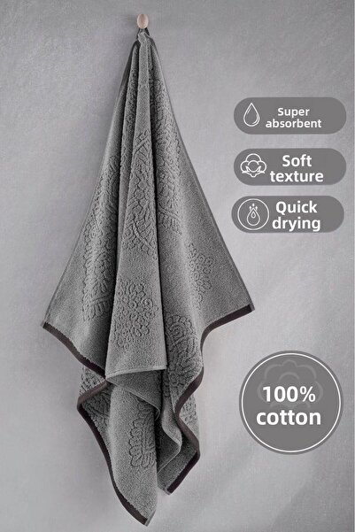 Karna Home منشفة قطنية مفردة من الجاكار كارنا بريميوم فانس - 50 × 90