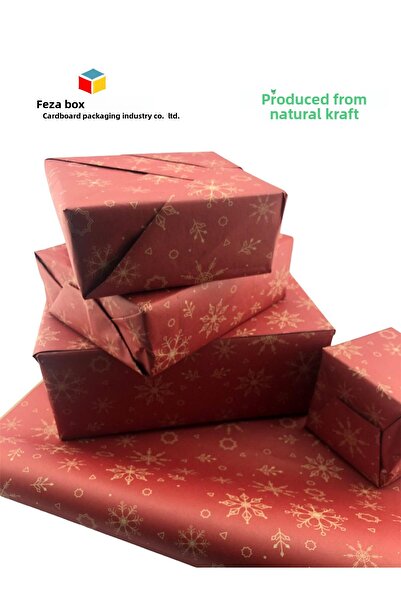 Feza Kutu Package Paper Kraft Paper Wrapping Paper Gift Paper New Year's Dowry Packaging Paper 70x100 (10 PCS)