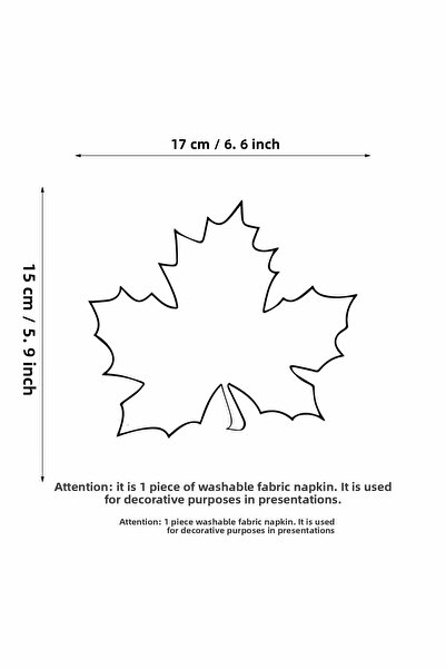 decofav Leaf Shape Orange Fabric White Embroidery Cocktail Napkin 1 Piece