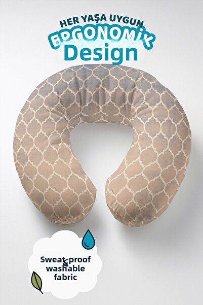 Evimde Bambaşka Pernă pentru gât cu model geometric în stil marocan - Pernă d...