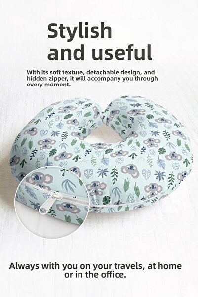 Evimde Bambaşka Pernă pentru gât din bumbac cu model Koala - Pernă de călător...