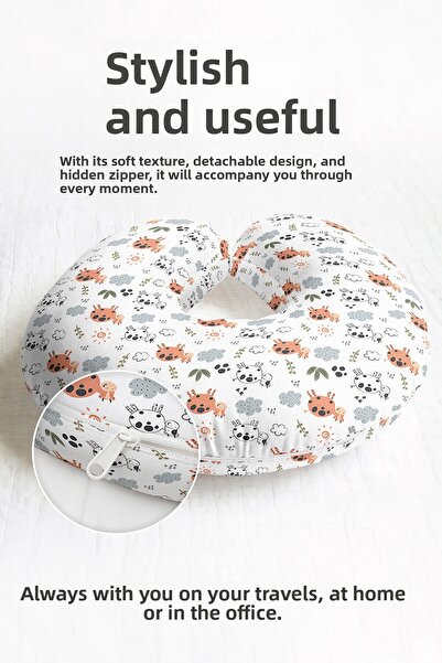 Evimde Bambaşka Pernă de călătorie cu model de vacă drăguță - Pernă de călăto...