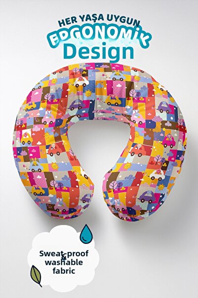 Evimde Bambaşka Pernă pentru gât cu model cu mașini cu animale drăguțe - Pern...