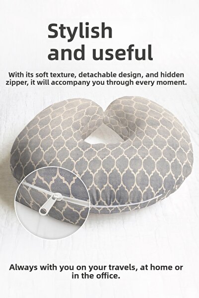 Evimde Bambaşka Pernă pentru gât din bumbac cu model marocan - Pernă moale de...