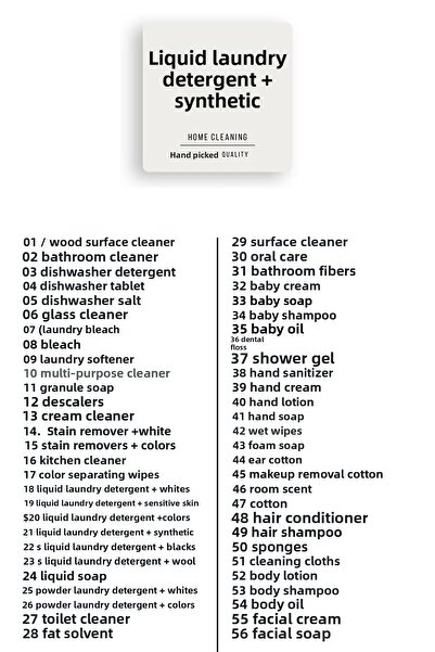 Kt Grup 56 قطعة منظف الحمام - منظف - ملصق العناية الشخصية 7x7 سم