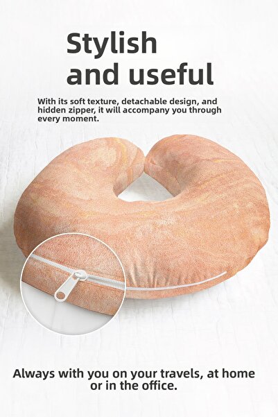 Evimde Bambaşka Pernă ergonomică pentru gât cu model de marmură - Pernă de că...