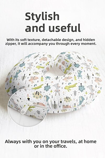 Evimde Bambaşka Pernă de călătorie din bumbac cu model de iepure drăguț - per...