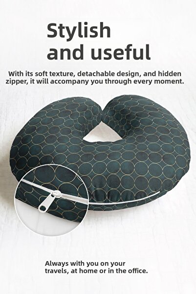 Evimde Bambaşka Pernă pentru gât cu model geometric modern - Pernă moale de c...