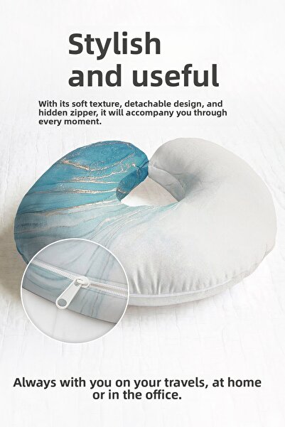 Evimde Bambaşka Pernă ergonomică pentru gât cu model de marmură - Pernă de că...
