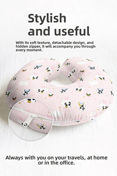 Evimde Bambaşka Pernă pentru gât din bumbac cu tematică Panda Cloud Sky - Per...