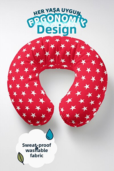 Evimde Bambaşka Pernă ergonomică pentru gât cu model de stele - Pernă de călă...