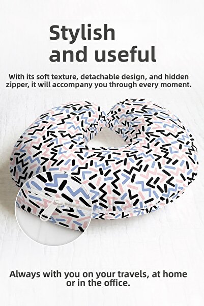 Evimde Bambaşka Pernă ergonomică pentru gât cu model geometric - Pernă de căl...