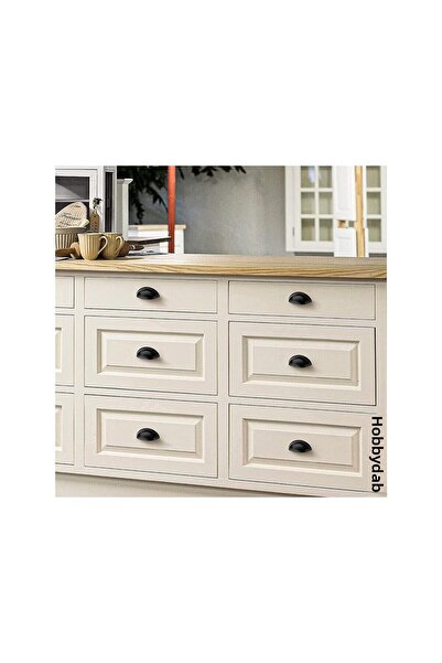 HOBİDABİ Mâner pentru mobilă din metal, 128 mm, negru, din piatră, vas de tip midye, negru mat, sertar pentru dulap, vestiar