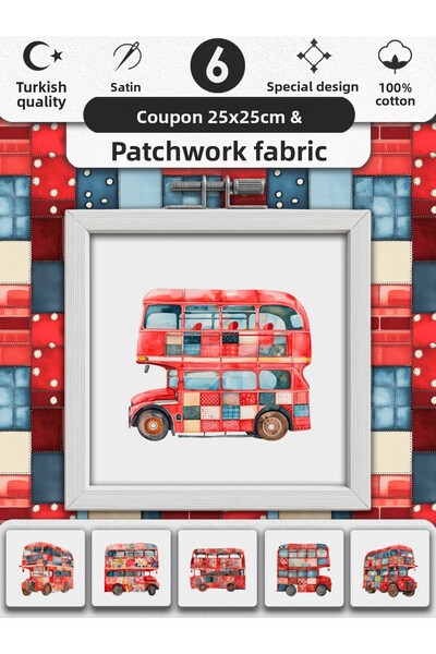 FabricMarket Set de țesături bumbac 100% % cu modele pentru patchwork și quil...