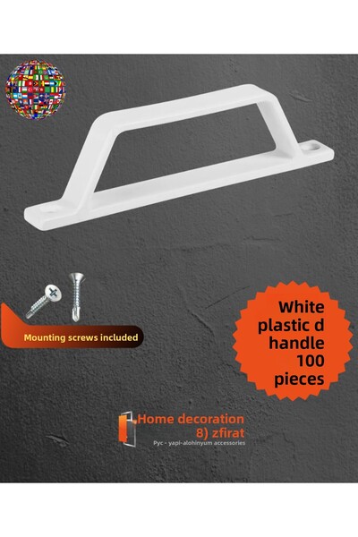 ÖZFIRAT PVC YAPI Plastic D Handle D Lever – Pimapen Pvc Door Window Screen Handle D Lever White-100 Pieces-Mi̇