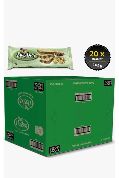 Eti Hoşbeş Hazelnut Cream Wafer 142 g * 20 Pieces