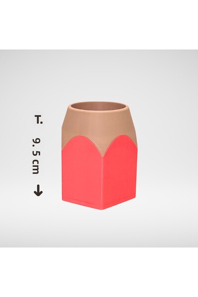 Three Dittle Birds Pencil Holder in the Shape of a Pencil - Pink Desktop Organizer for Students and Office