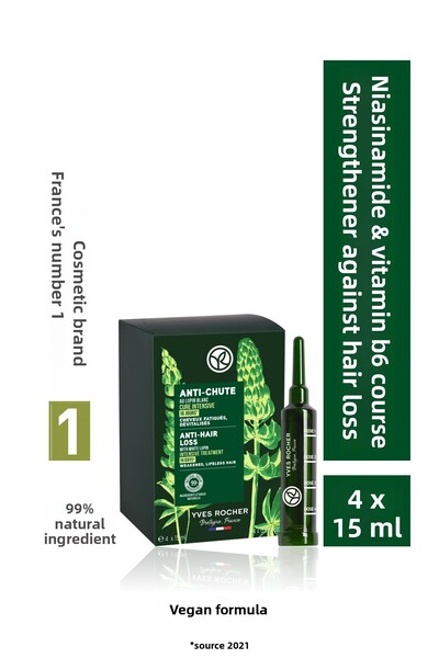 Yves Rocher Vegan B6 Cure for Weak Hair, Strengthening and Anti-Hair Loss, 60 ml