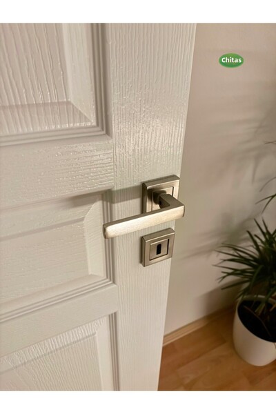 ÇİTAŞ Mânerul ușii modelului Square Inox cu rozetă (SET FAȚĂ-SPATE)
