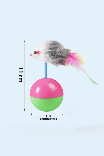 Omuta Hacı Yatmaz Cat Toy Catching Game with Mouse Ball Moving Pet Fun Activity Game