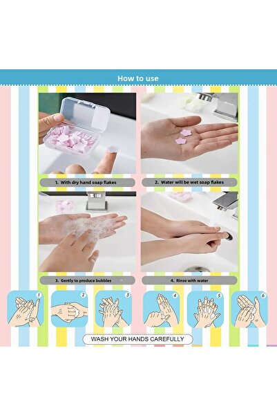 safestore 4 Packs Perfumed Melting Paper Soap Student Children School Disinfectant Hand Soap Camping Picnic