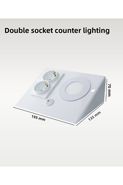 AC AYDINLATMA ضوء أبيض 6500K - علبة معدنية بيضاء بقدرة 3 وات مع إضاءة عداد بمقبس مزدوج