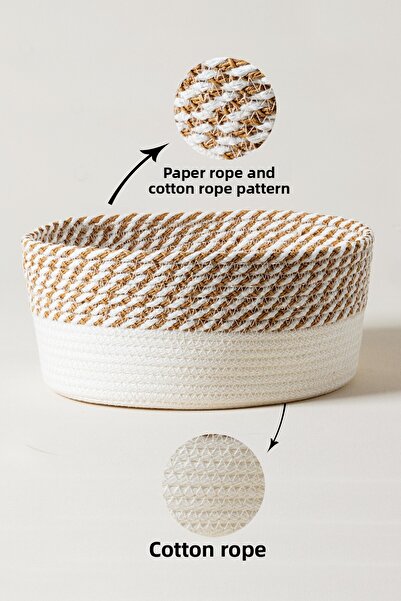 Marrien Orsa Cotton and Paper String Organizer | Ecru 26X20X10 Kitchen, Bathroom & Cabinet Organizer