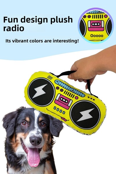 Havhav Dog Plush Toy Set Vikvikli Guitar and Plush Radio Fun Activity Toys for Dogs