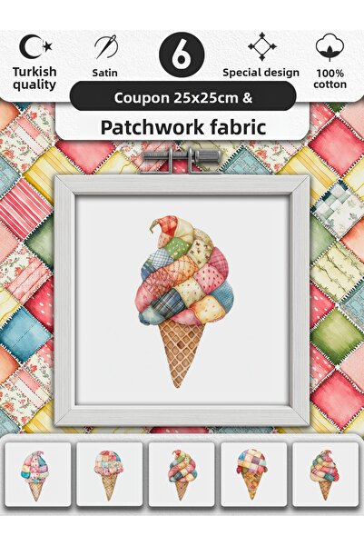 FabricMarket Set de țesături patchwork – Cuponuri de țesături cu modele din b...