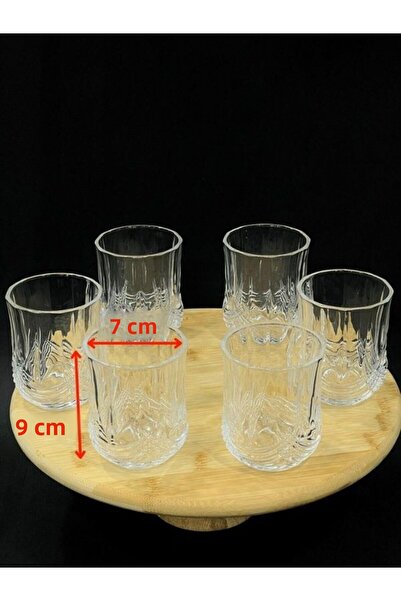 isra kristal Crystal Cut Patterned Glass Soft Drink Glasses Set of 6 - Luxury Water and Beverage Glasses