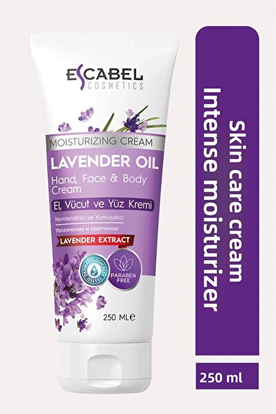 Escabel كريم مكثف لتغذية وترطيب البشرة بزيت اللافندر لليدين والوجه والجسم 250 مل