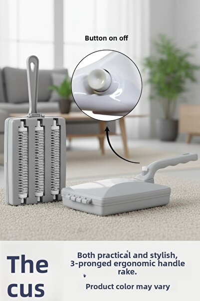 ELDİPA فرشاة تنظيف عملية بثلاثة فرش مع مقبض مريح - مع زر فتح