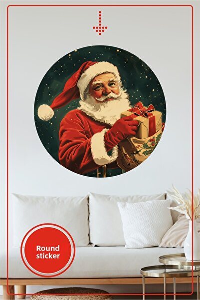 KOSS Dijital Στρογγυλό αυτοκόλλητο Άγιος Βασίλης Διακοσμητικό αυτοκόλλητο με ...