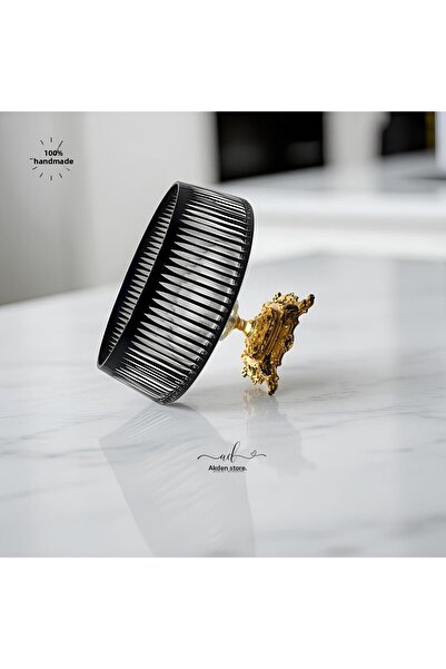 AKDEN STORE Crystal Decor Black Glass Bowl, Salad Bowl, Presentation Bowl, Fruit Bowl