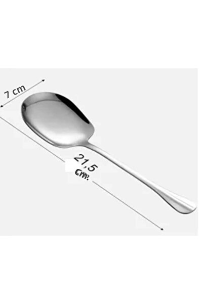 Buççin 2 Pcs Practical 21 cm Stainless Steel Luxury Serving Salad Spoon Steel Food Serving Spoon Spoon Set Pa