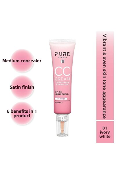 PURE BEAUTY كريم CC ضد أضرار الضوء الأزرق بمعامل حماية 50 Pa+++ عاجي 30 مل