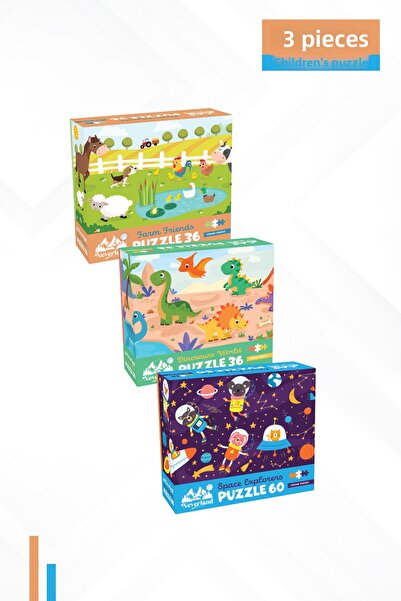 Neverland 3 Pieces 36 Parts - Farm Friends and World of Dinosaurs and 60 Part...