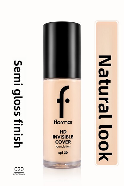 Flormar Invisible Cover Hd Lightweight Semi-Shiny Finish Spf30 Foundation