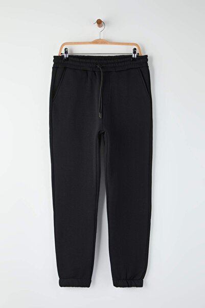 Trendyol Collection Μαύρο κανονικό/κανονικό κομμένο λαστιχένιο πόδι με χοντρό εσωτερικό ριγέ στρίφωμα TMNAW26EA00004