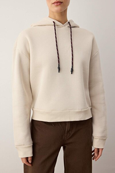 Trendyol Collection Stone Regular/Normal Fit Cord Detailed Thick Fleece Lined Knitted Sweatshirt Twoaw26Sw00148