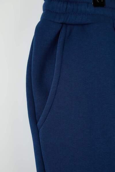 Trendyol Collection Indigo Великий розмір Регулярний/нормальний крій Еластичний низ Jogger Флісові штани TMNAW24AJ00002