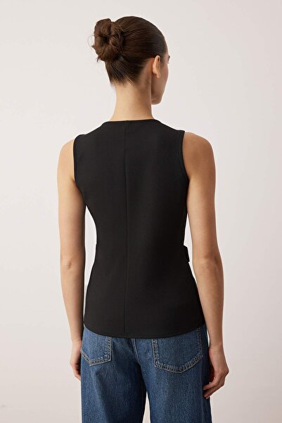 Trendyol Collection Vestă tricotată cu buzunare cu detalii Black Pearl Akseusar TWOAW26YE00060