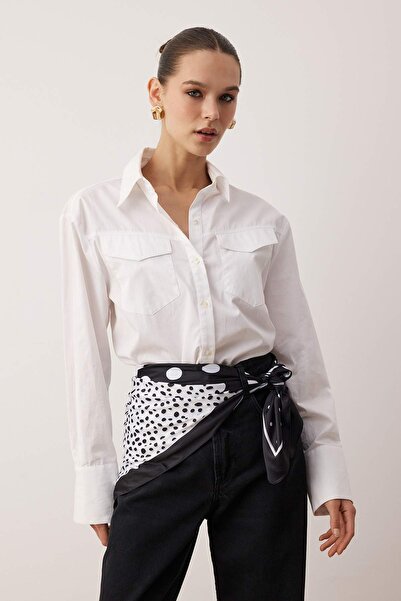 Trendyol Collection Polka Dot 70*70 Waist Scarf Twoaw26Fu00000
