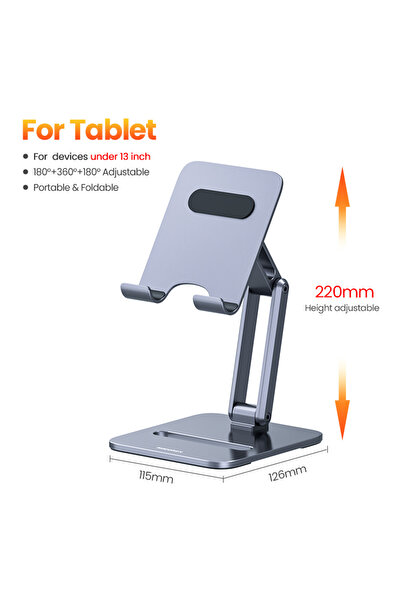Choice For Tablet Rocoren Phone Holder Desk Mobile Phone Stand Foldable Metal...