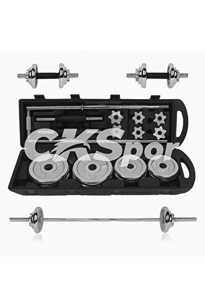 CKSpor 50 kg Krom Döküm Çantalı Dambıl Bar Set CKS132