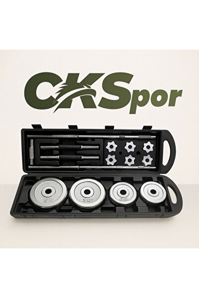 SLİPT 50 kg Çantalı Krom Dambıl Seti Döküm Plaka Ve Bar Seti