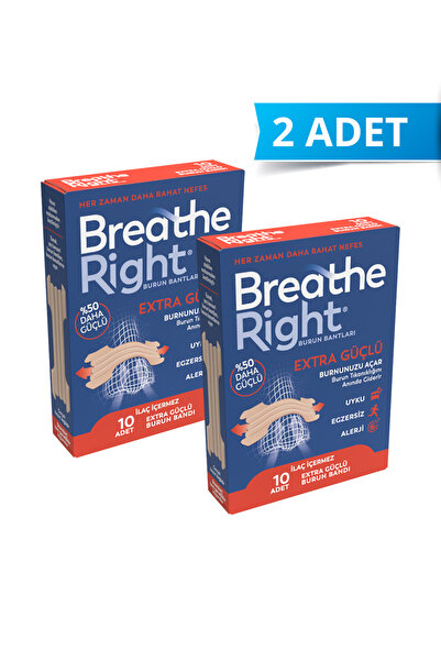 Breathe Right Burun Bandı Extra Güçlü Standart Boy 10’lu, 2 Kutu