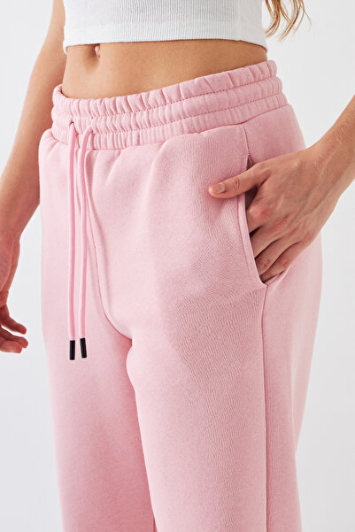 The Champ Clothing Oversize Unisex Eşofman Altı Pembe – 3 İplik Şardonlu, Paça-Bel Lastikli, Cepli, Modern Rahat Kesim