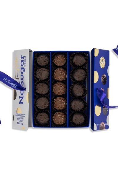 Elit Çikolata Şeker Ilavesiz Sütlü Bitter Truffle Hediye Kutu 165g Glutensiz
