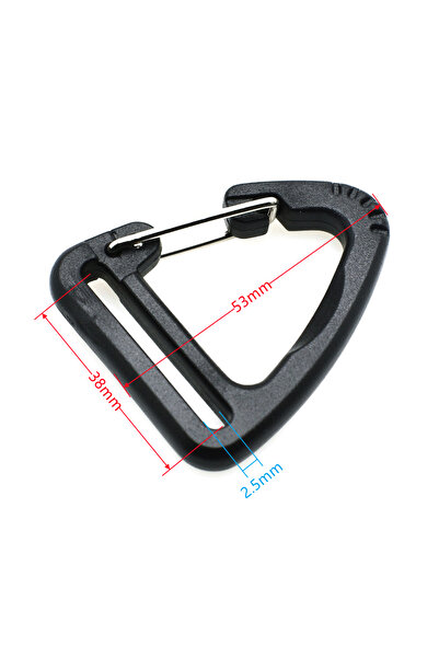 Choice 5 قطع 38 مم 5 قطع/عبوة من حلقات تثبيت مثلثة بلاستيكية زنبركية سريعة الشد مع مشبك وخطاف وسلسلة مفاتيح وحقيبة ظهر